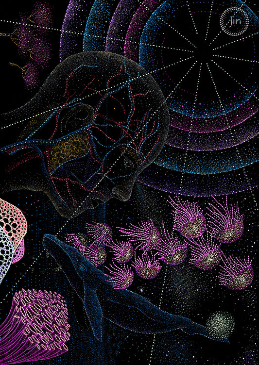 Why can't I breathe underwater?: Psychedelic Visionary Art: Gallery-wrapped ready to hang canvas print