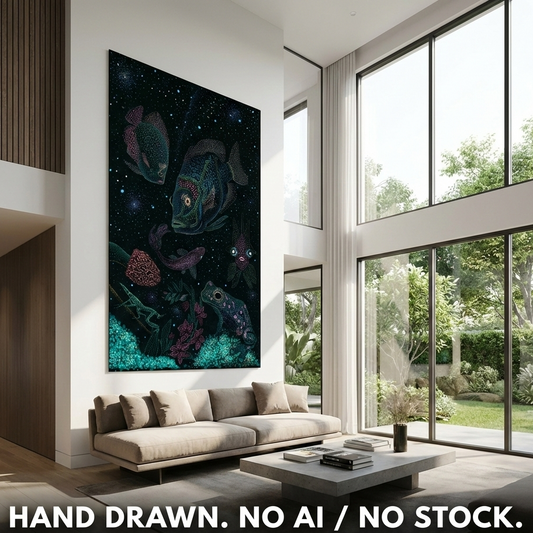 Fine Art Print: A fish called Jin - Visionary Psychedelic Artwork